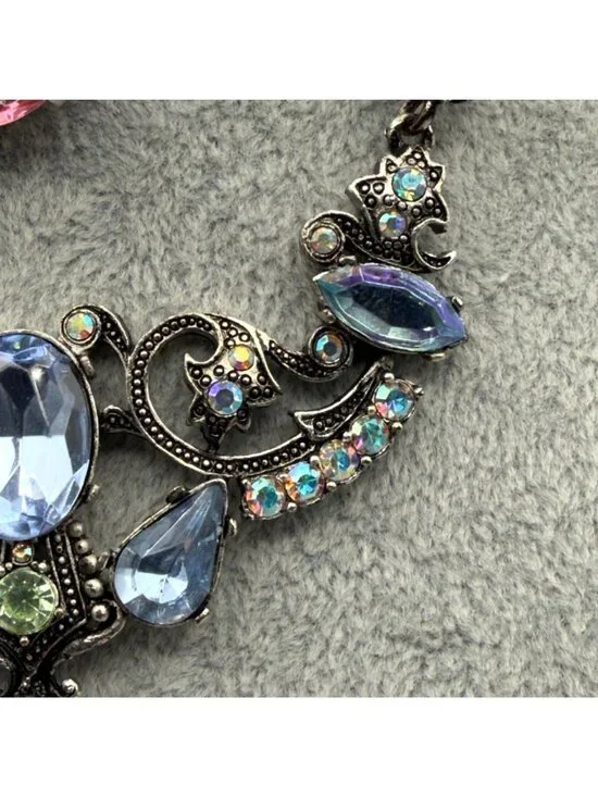 Set of 2 Avon Necklaces Blue Pink Rhinestone Faux Pearl Spring Pastel Nina Ricci - Picture 6 of 15